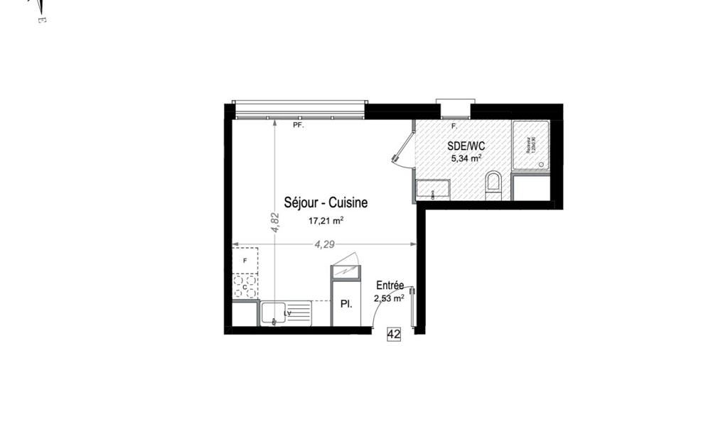 1-комн. квартира в новостройке в Жуан ле Пен, 25 м², фото №7, объявление №105636594