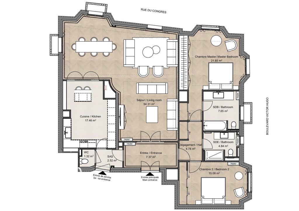 4-комн. квартира в Каррэ д'Ор (Золотом Квадрате), 141 м², фото №10, объявление №106035552
