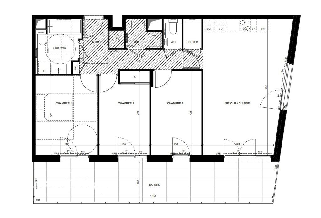 4-комн. квартира в новостройке в Сен-Лоран-дю-Вар, 105 м², фото №6, объявление №102079110